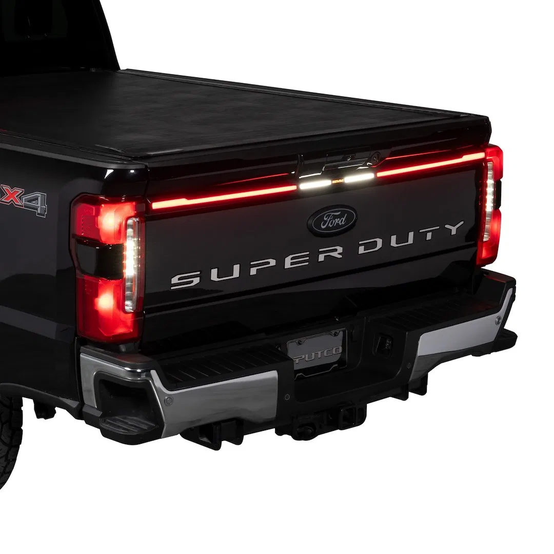 92060-26 – PUTCO Tailgate Light, Light Bar Red And Clear Lens Red Running/ Red Brake/ White Reverse/ Red Third Tail L...